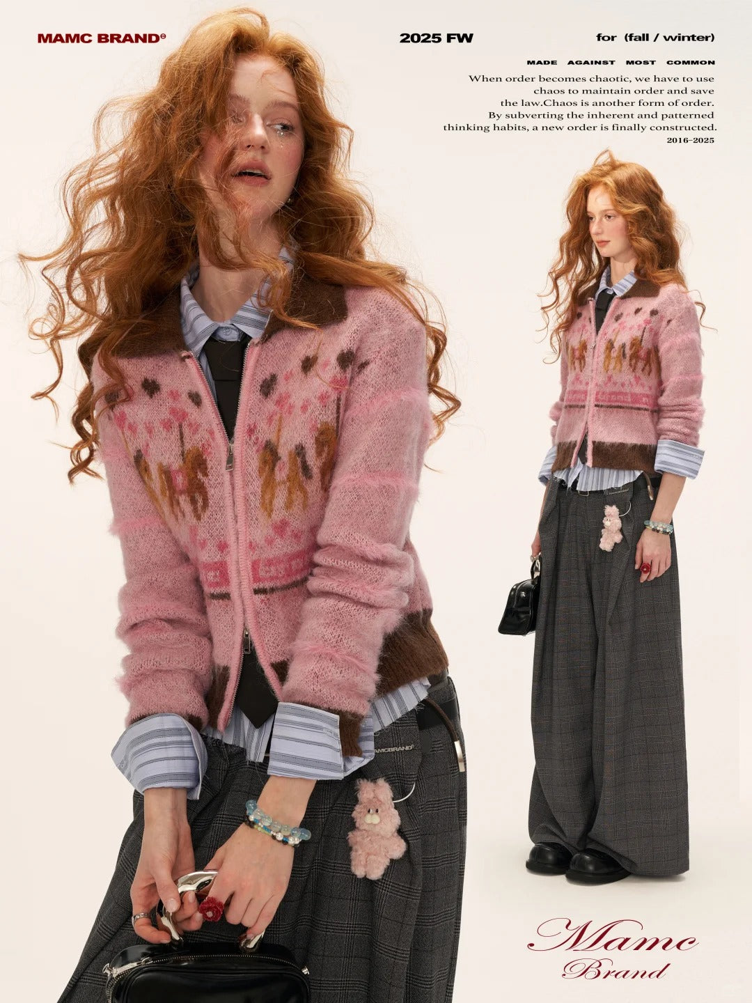 MAMC - Pink Carousel Pony Zip-Up Cardigan WE843