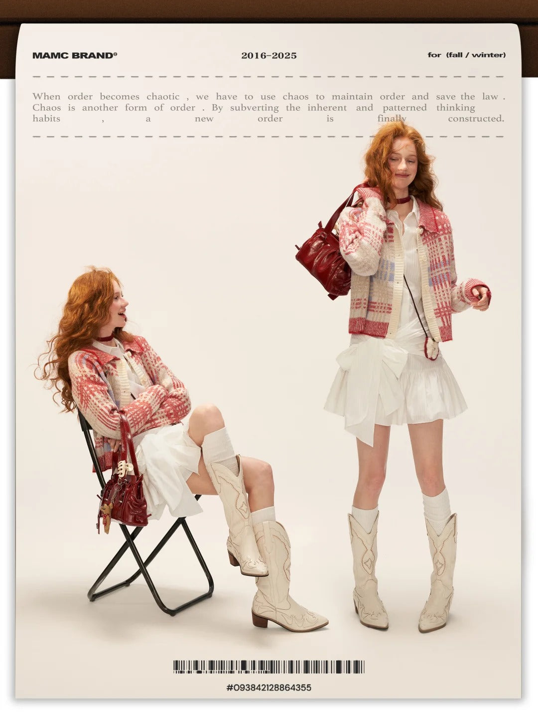 MAMC - Red Plaid Merino Wool Knit Cardigan WE831