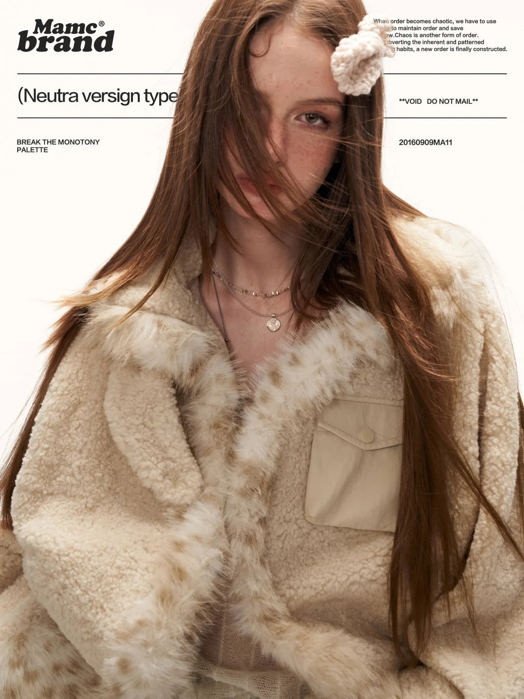 MAMC - Beige Faux Shearling Batwing Jacket WE879
