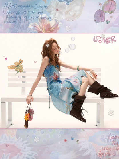 "Ocean Bloom Mood" Layered Dress WE911