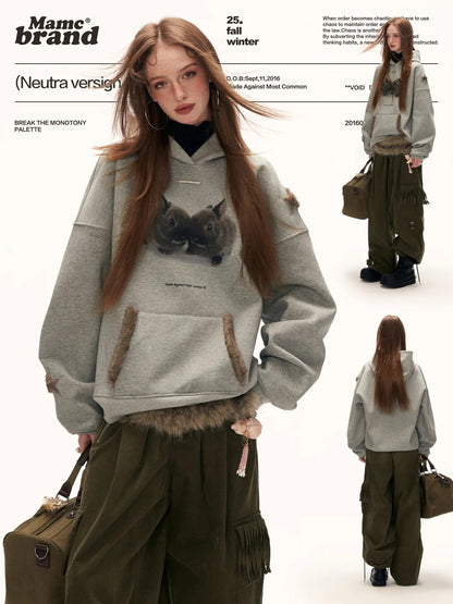 MAMC - Star Bunny Oversized Hoodie – Gray WE857