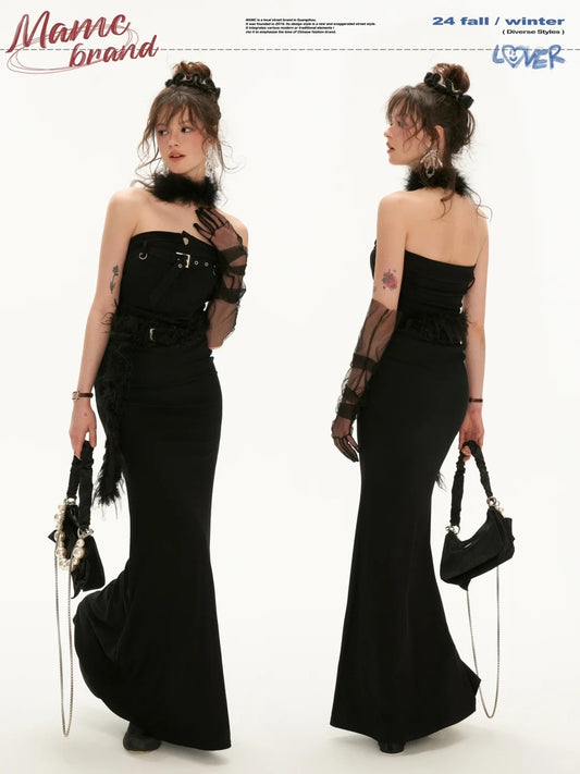 MAMC - Magnificent Black Fishtail Dress