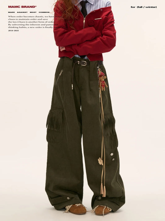 MAMC - Fringe Corduroy Cargo Pants (Army Green)