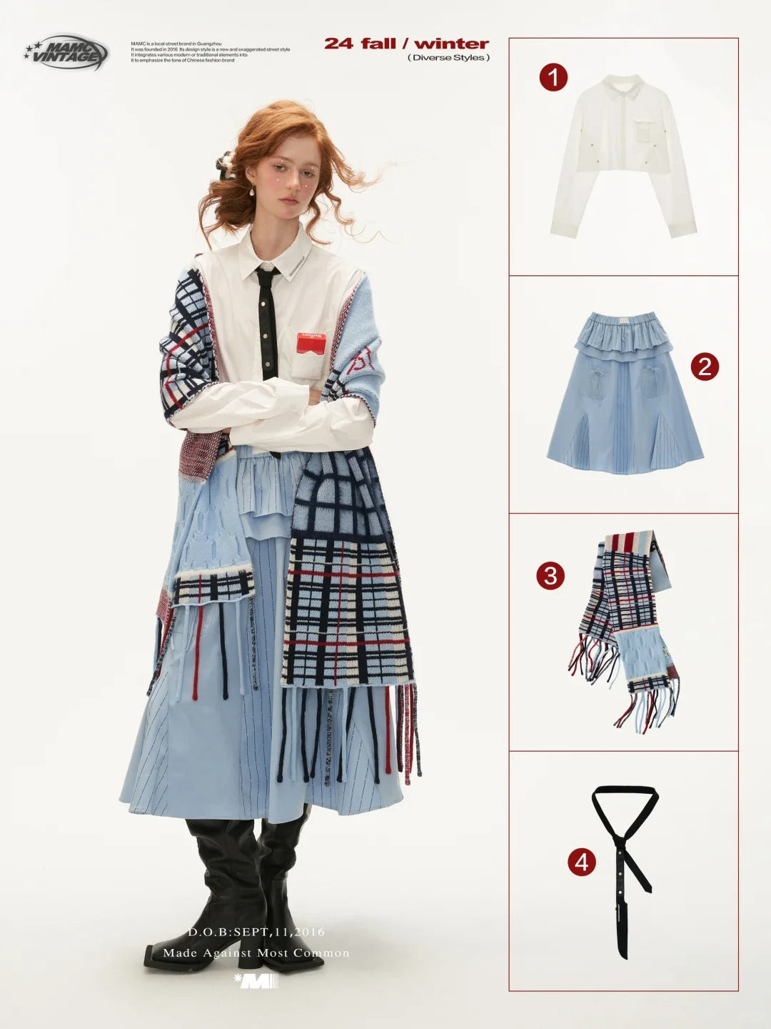 MAMC - Tassel Check Scarf