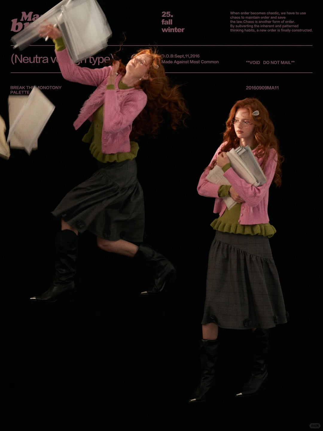 MAMC - Ruffled Collar Knit Cardigan (Soft Pink)
