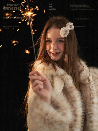 MAMC - Beige Faux Shearling Batwing Jacket WE879