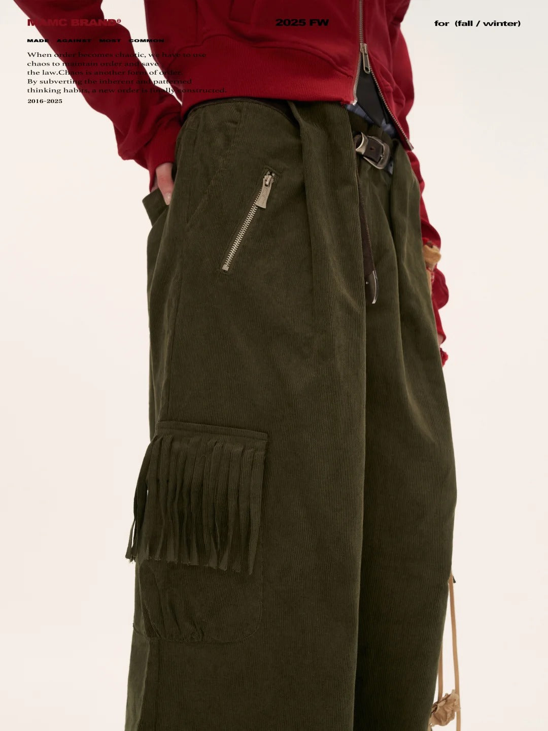 MAMC - Fringe Corduroy Cargo Pants (Army Green)