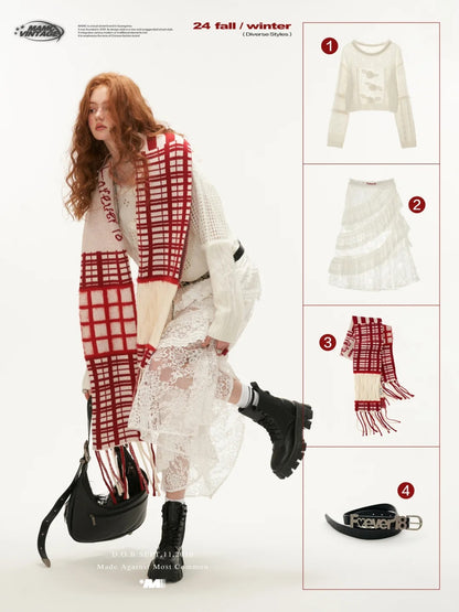 MAMC - Tassel Check Scarf