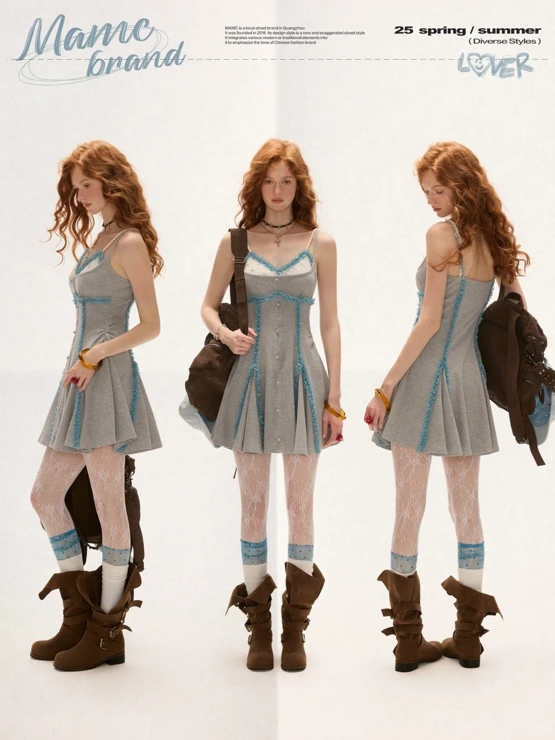 MAMC - Artsy Grey Summer Ruffle Dress