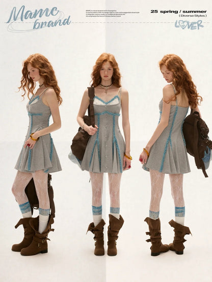MAMC - Artsy Grey Summer Ruffle Dress