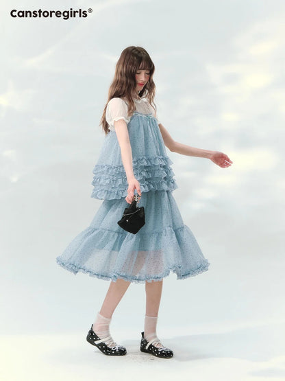 “Sea Salt Layers” Polka Dot Princess Skirt Set LL2026150