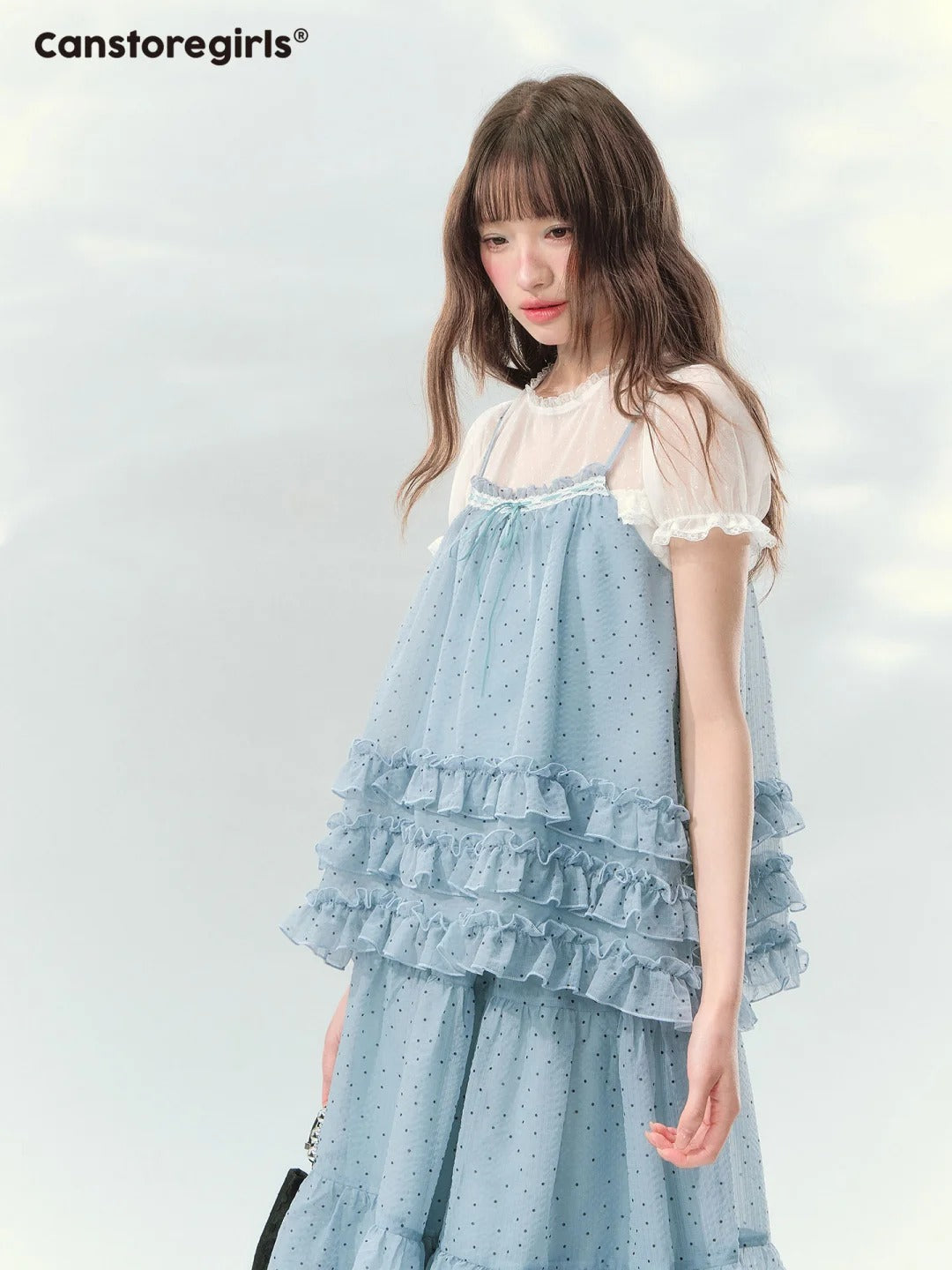 “Sea Salt Layers” Polka Dot Princess Skirt Set LL2026150
