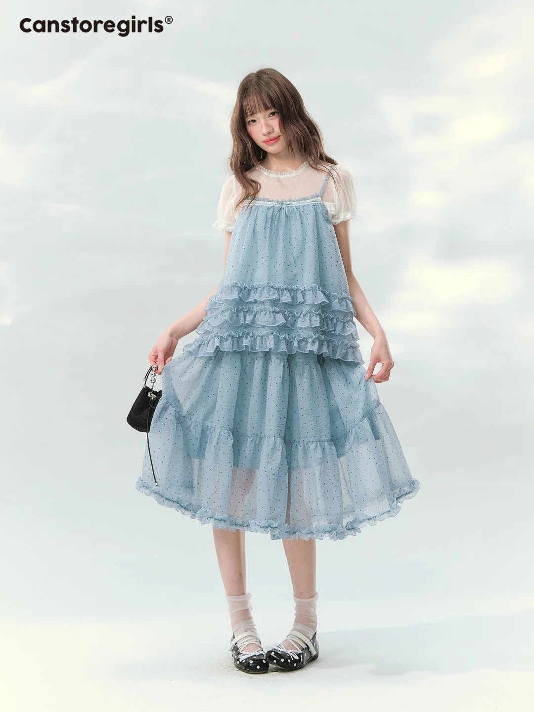 “Sea Salt Layers” Polka Dot Princess Skirt Set LL2026150