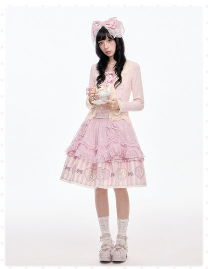 “Pink Dollcore” Pink My Melody Layered Lolita Girl Set