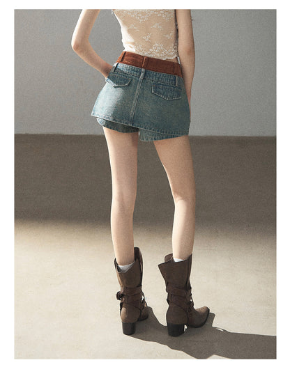 170726 "Closer to the Sun" Vintage Blue Denim Jacket & Skort Set