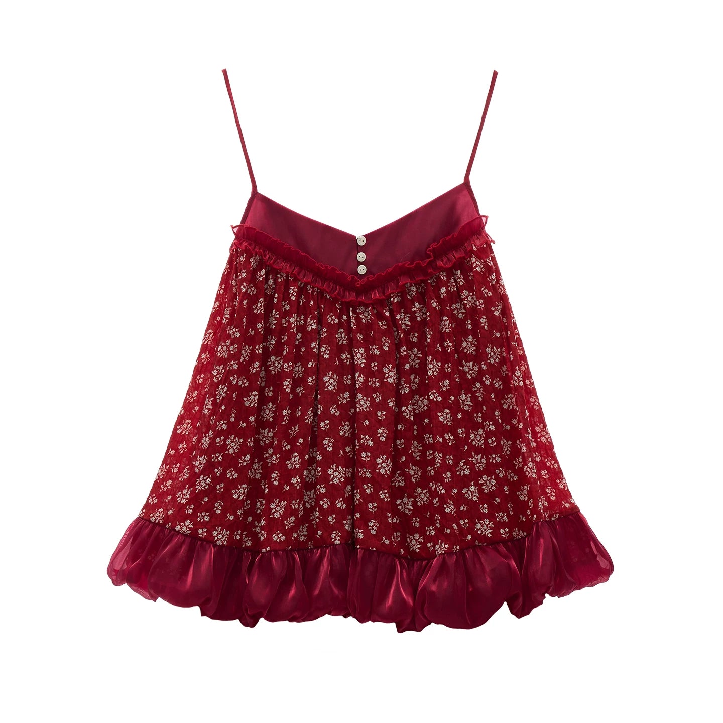 "Retro Rouge Mood" Floral Cami Top & Mini Dress Set WE975