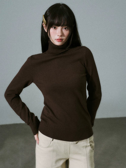LOST FOREST - Stretch High-Neck Base-Layer Top (Apricot / Black / Dusty Pink / Deep Brown)