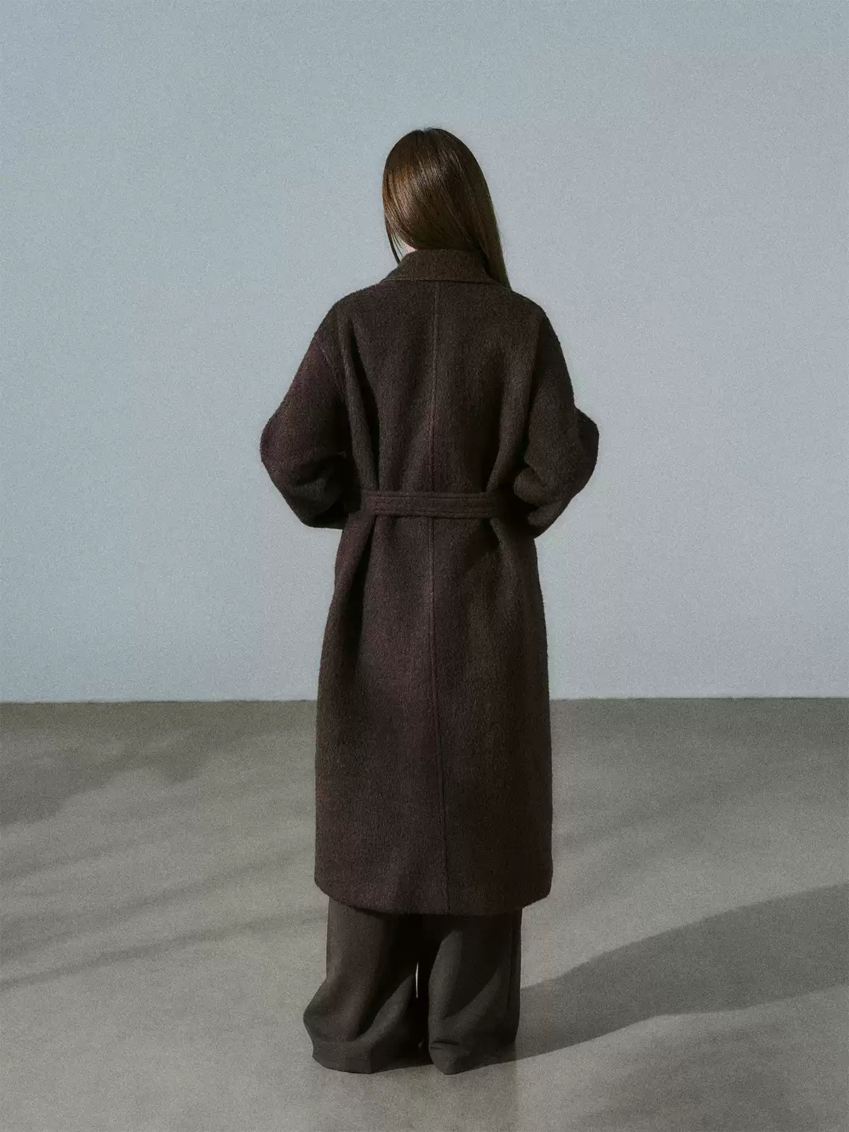 LOST FOREST - Red Brown Wool Blend Plaid Coat