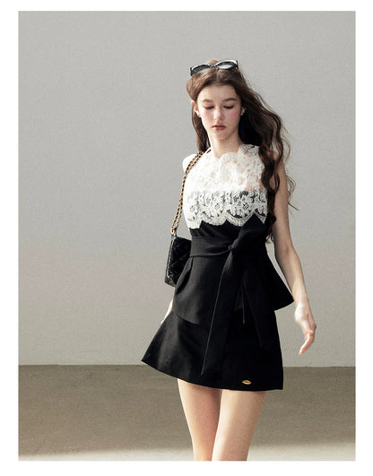 "The Quiet Strength" Black Iris Lace Sleeveless Crop Top