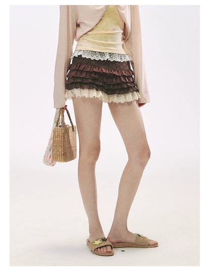 "Layer Cake" Chocolate Brown Lace Ruffle Bloomers