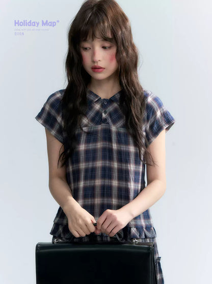 "Weekend Diary" Ruffle Tiered Polo Midi Dress