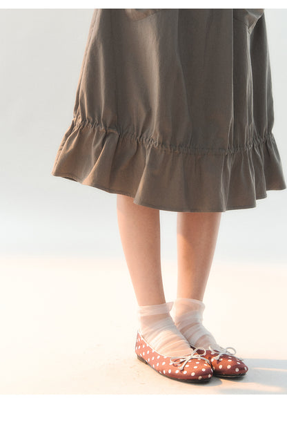 170726C "Sage Meadow" Grey Green Lace Pocket Culotte Skirt