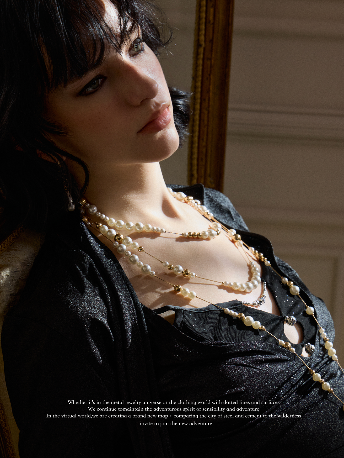 Vintage Key & Pearl Layered Long Necklace – Luxury Water Drop Charm Statement Necklace for Women