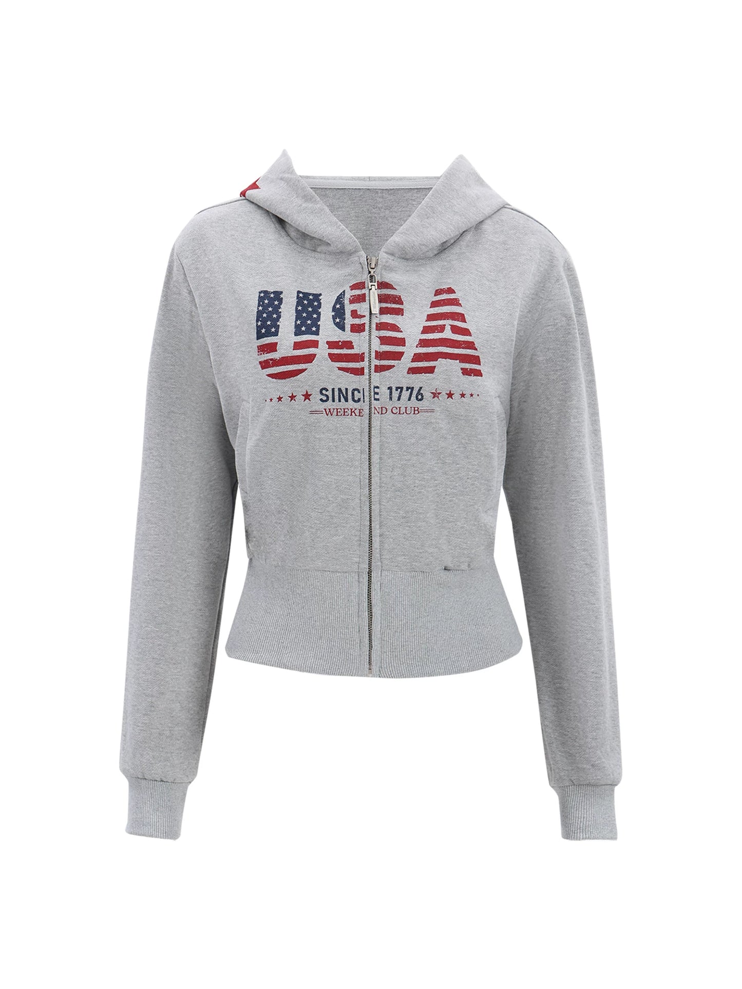 "Runway Legacy" Light Gray Cropped Sweatshirt Jacket
