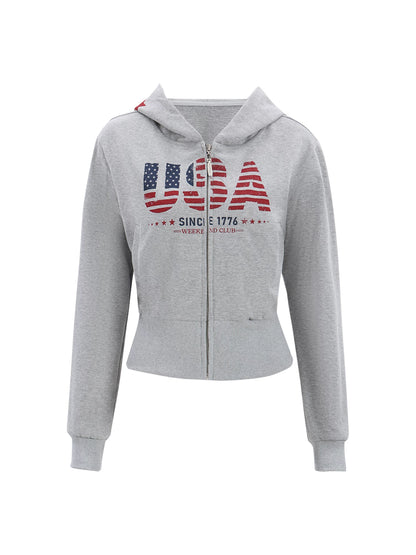 "Runway Legacy" Light Gray Cropped Sweatshirt Jacket