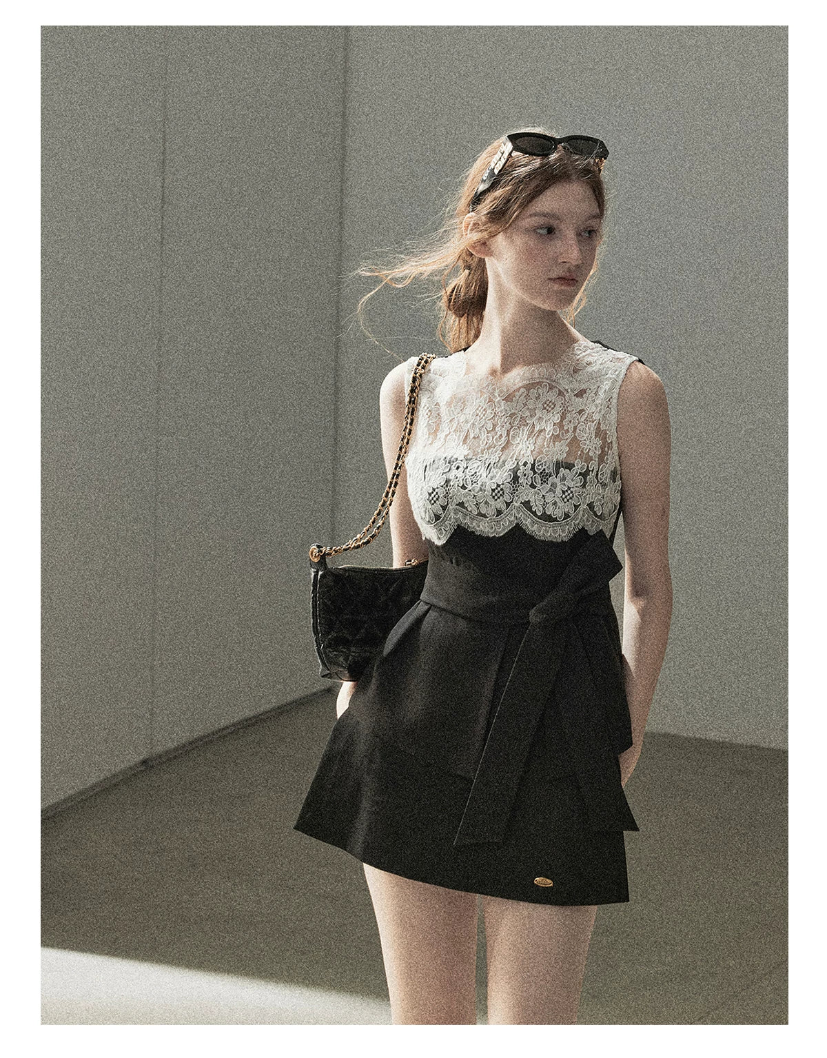 "The Quiet Strength" Black Iris Lace Sleeveless Crop Top