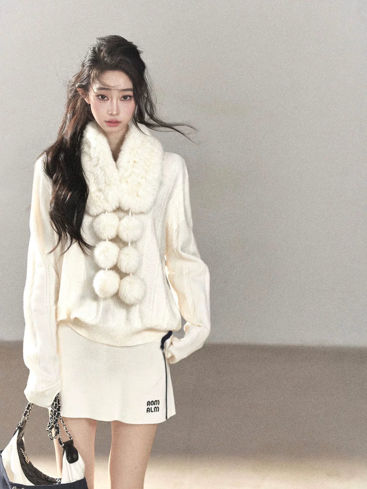 AOMALM - Real Fur Winter Scarf & Neck Warmer