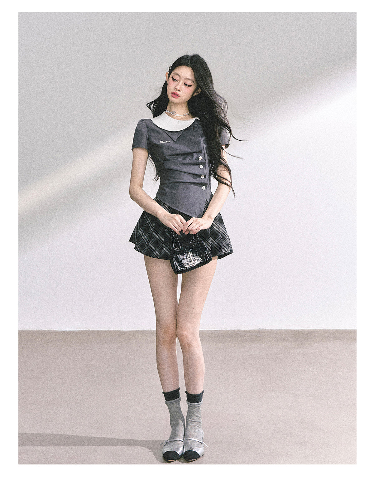 少也眼 “Seoul High Schooler” Two-Piece Set