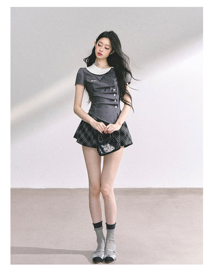 少也眼 “Seoul High Schooler” Two-Piece Set