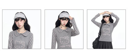 170726K  "Grey Stardust" Layered Campus Collection (Long Sleeve Top / Layered Skort / Athletic Shorts)