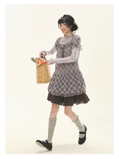 "Misty Ripples" Misty Lavender Lace Mock Neck Knit Top
