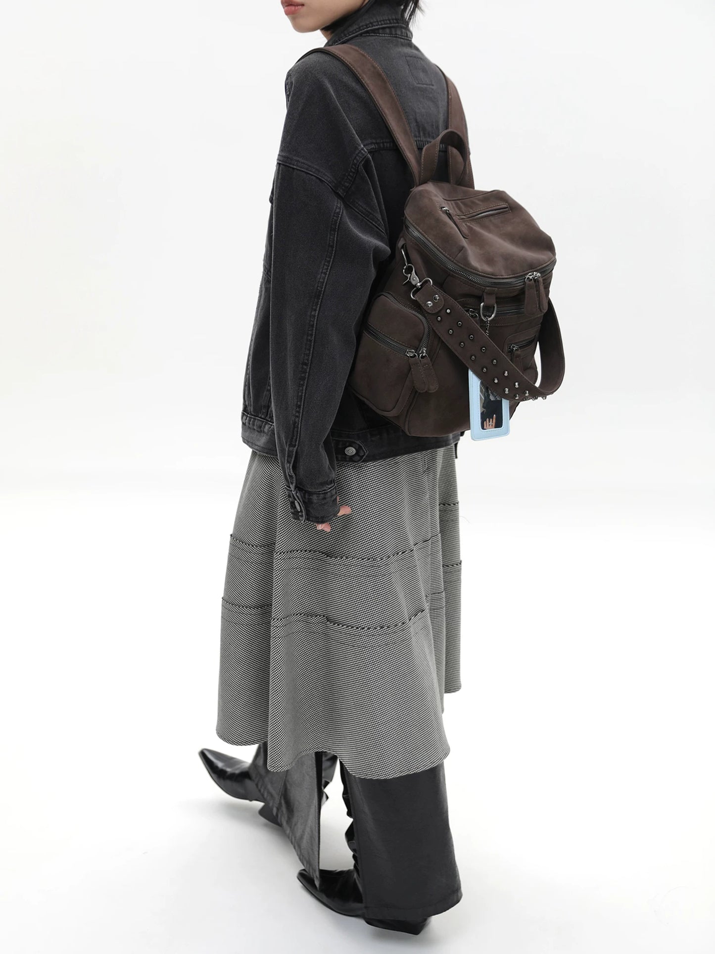 Reese Lincoln Suede Motorcycle Backpack