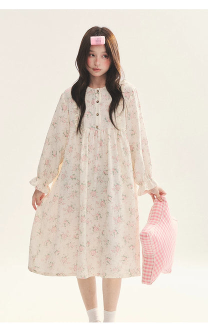 "Floral Journal" Cream Floral Pajama Collection (Free Eye Mask)