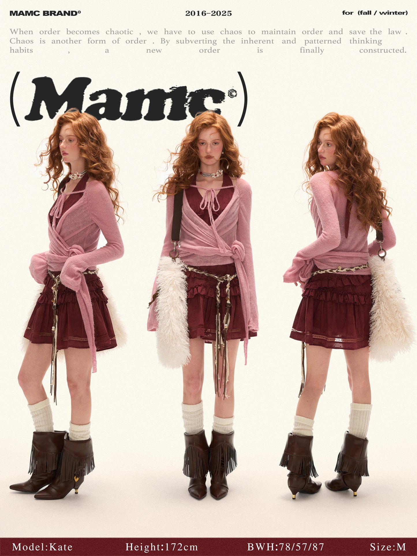 MAMC - Luna Sheer Wrap Knit Top (Ash Pink)