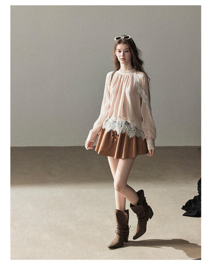 170726 "Blooming Evening Sakura" Soft Pink Lace Cover-Up Blouse