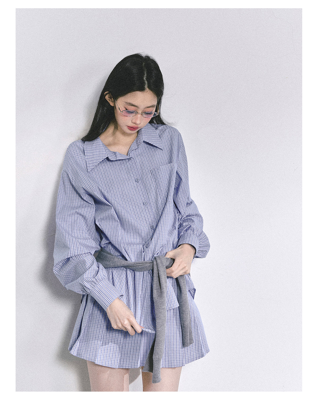 少也眼 "Felton Academy" Relaxed Korean Preppy Two-Piece Set 97842551