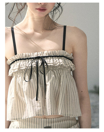 “Midsummer Woven Daydream” Dutch Cream Stripe Two-Piece Set