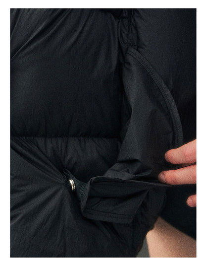 少也眼 "Thawing Snow Realm" Matte Nylon Down Puffer Jacket - Quiet Black