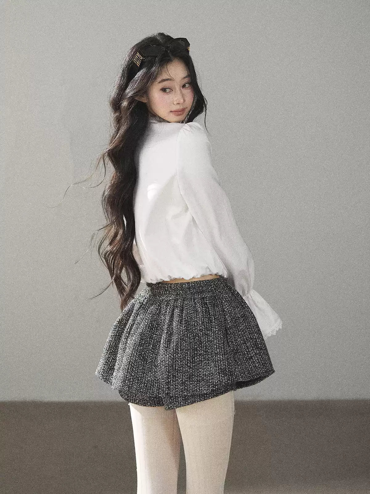AOMALM - "Bluebells in Bloom" Pearl White Lace Blouse