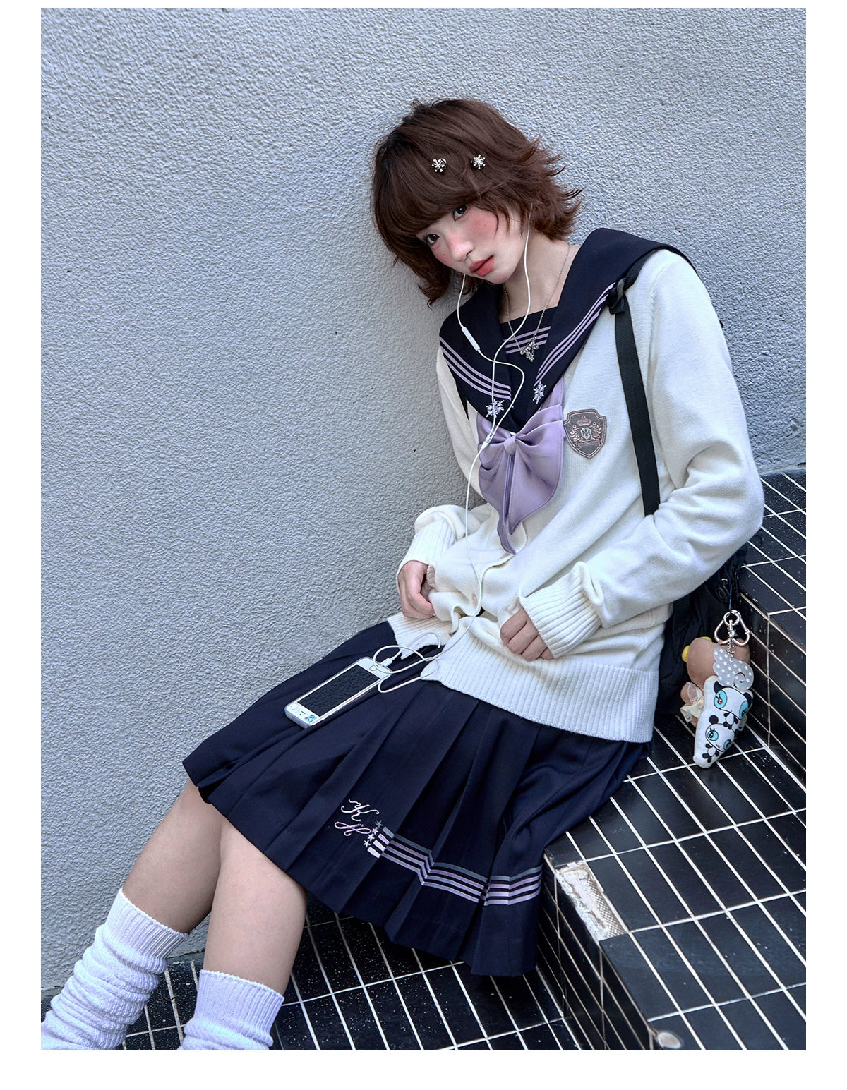 "Whispering Snow Lily" Sailor Uniform Collection (Top/ Skirt/ Ribbon Tie)