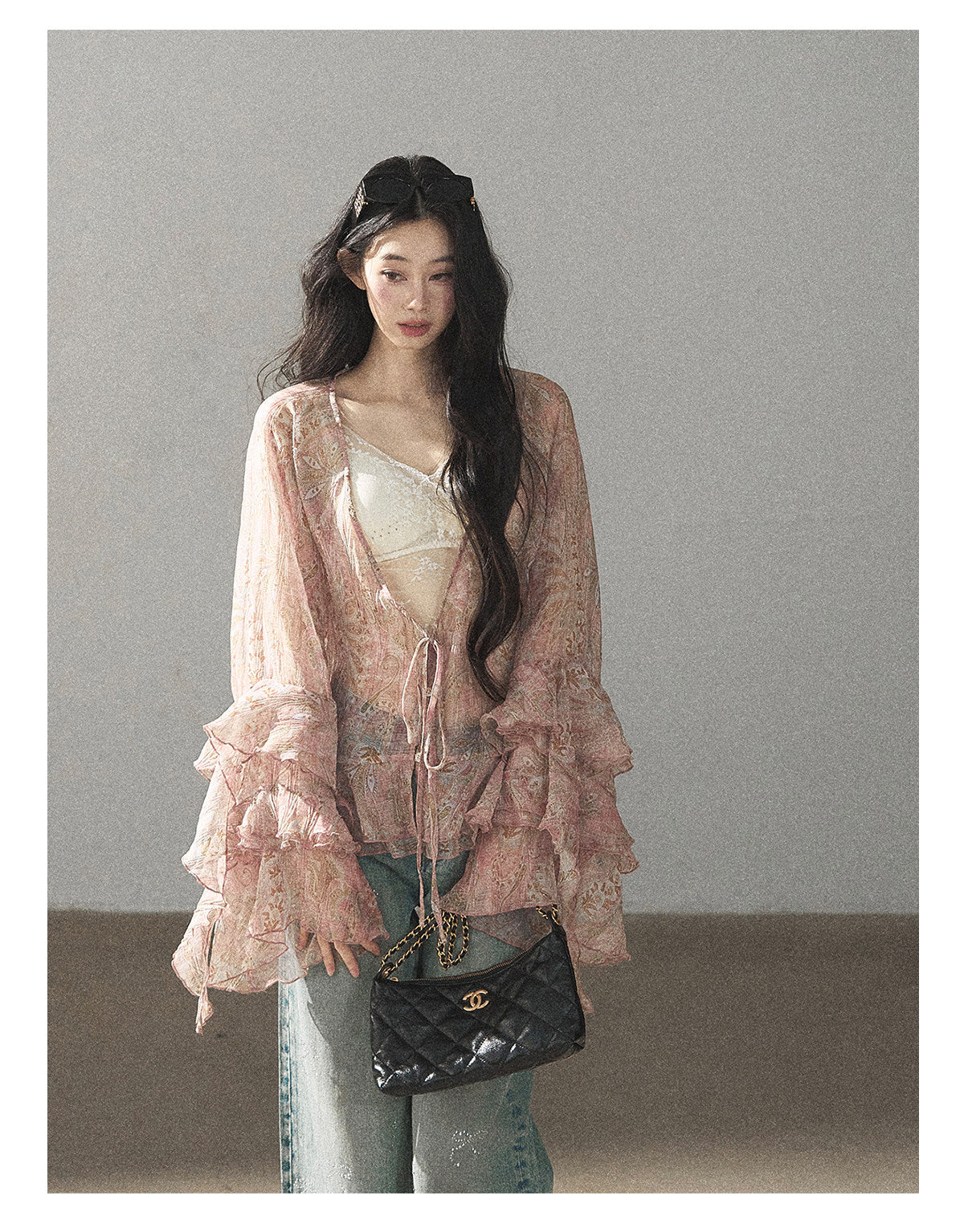 170726 "A Place Where Softness Rests" Lotus Mauve Ruffle Tie-Front Cover-Up Cardigan