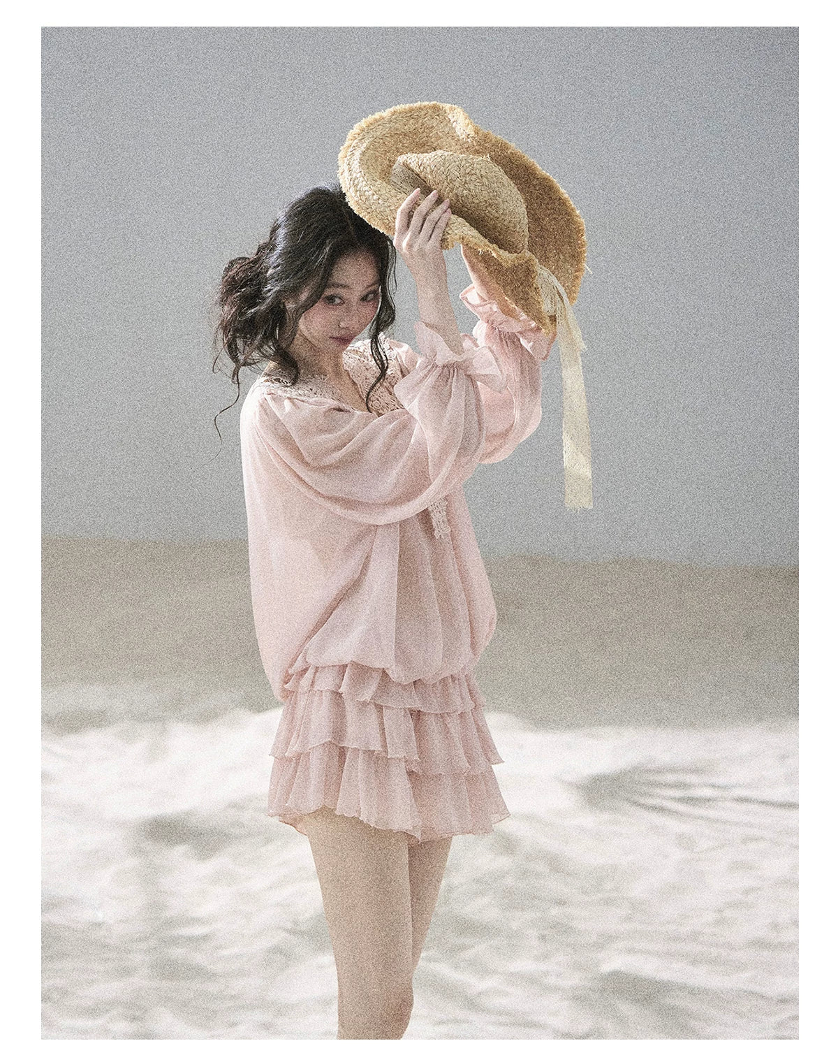 "Flowers on the Breeze" Blush Pink Top & Mini Skirt Two-Piece Set