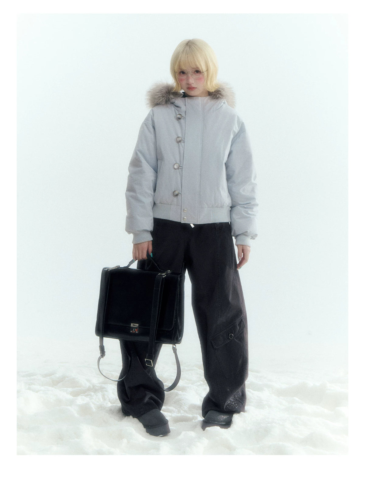 Horridale - Charcoal Gray Washed Cargo Barrel Leg Pants