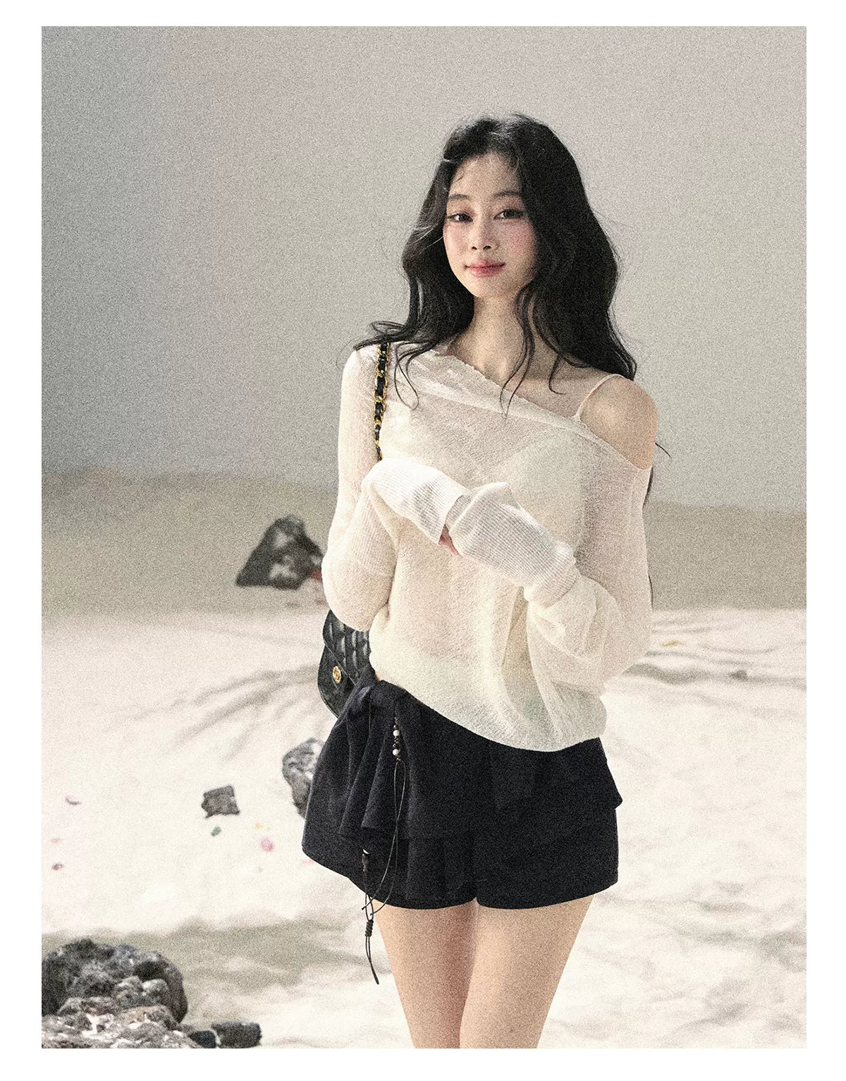 "Layered Petals in Motion" Black Iris Ruffle Skort 5324853