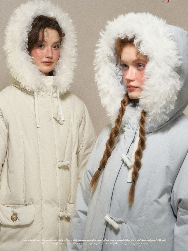 Snow Charm Ivory Toggle Down Coat 1G1101Y115XD