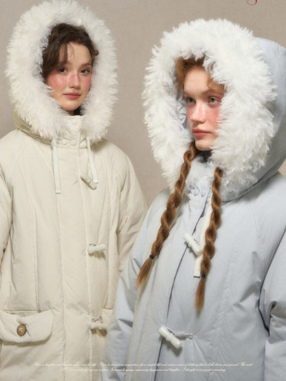 Snow Charm Ivory Toggle Down Coat 1G1101Y115XD